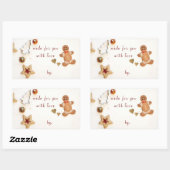 Ginger Brood Man Kerst bakken Gift Giving Rechthoekige Sticker (Vel)