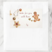 Ginger Brood Man Kerst bakken Gift Giving Rechthoekige Sticker (Tas)