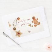 Ginger Brood Man Kerst bakken Gift Giving Rechthoekige Sticker (Envelop)