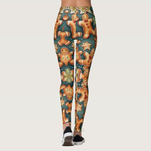 Ginger broodman Kerst Patroon Leggings (Achterkant)
