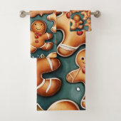 Ginger broodman schattig kerst ontwerp bad handdoek (Insitu)