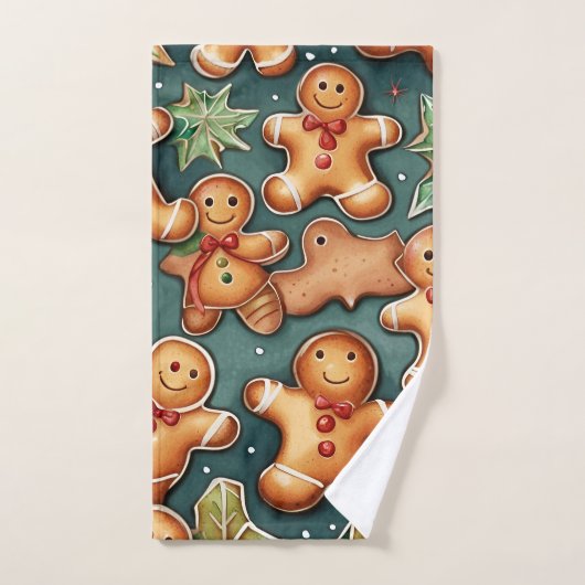 Ginger broodman schattig kerst ontwerp bad handdoek (Handdoek)