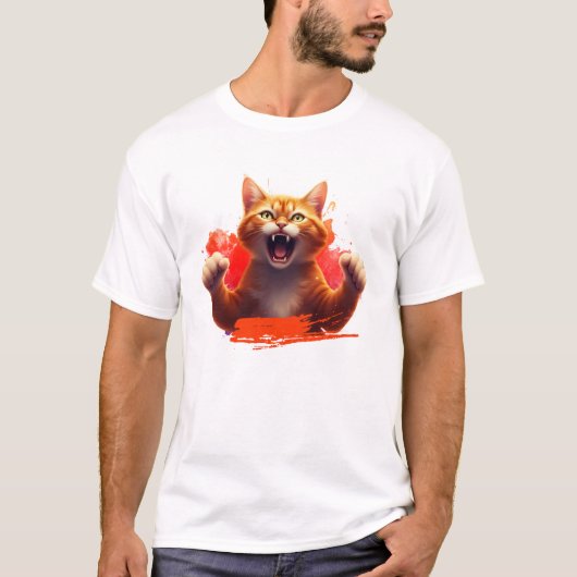 Ginger Cat Angry T-shirt (Voorkant)