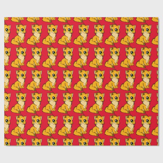 GINGER CAT ART CHRISTMAS WRAPPINGPAPIER CADEAUPAPIER (Vlak)