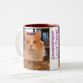 Ginger Cat bestelt ontbijtkoek, alsjeblieft! Tweekleurige Koffiemok (Voorkant links)