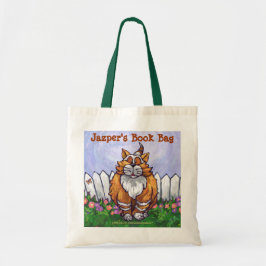 Ginger Cat Book Bag Tote Bag