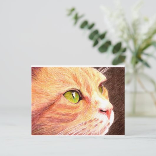 Ginger Cat Briefkaart (Staand voorkant)