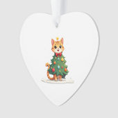 Ginger Cat Christmas Tree Cute Xmas Girls Kids Tod Ornament (voorkant)