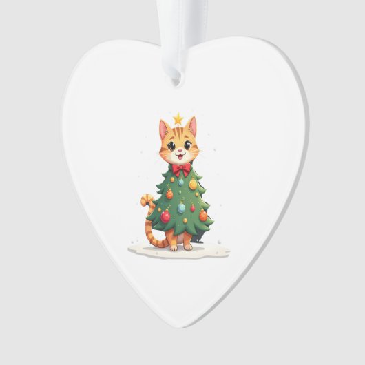 Ginger Cat Christmas Tree Cute Xmas Girls Kids Tod Ornament (voorkant)