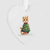 Ginger Cat Christmas Tree Cute Xmas Girls Kids Tod Ornament (voorkant)