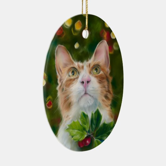 Ginger Cat Christmas Wonder Keramisch Ornament (Rechts)