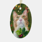 Ginger Cat Christmas Wonder Keramisch Ornament (Links)
