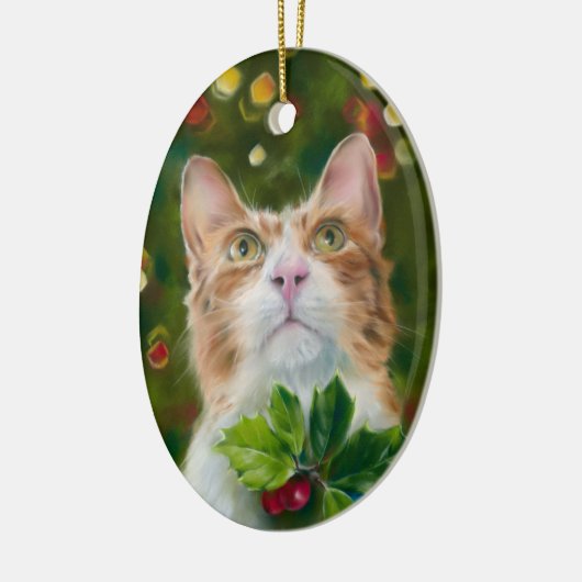 Ginger Cat Christmas Wonder Keramisch Ornament (Links)