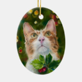Ginger Cat Christmas Wonder Keramisch Ornament (Achterkant)