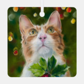 Ginger Cat Christmas Wonder Metalen Ornament (Achterkant)