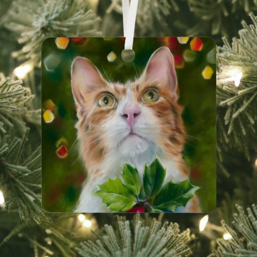 Ginger Cat Christmas Wonder Metalen Ornament (Insitu)