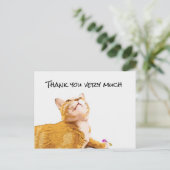 Ginger Cat Dank je kat die op kijkt Briefkaart (Staand voorkant)