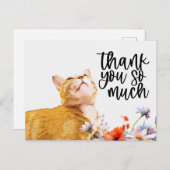 Ginger Cat Dank je kat die op kijkt Briefkaart (Voorkant / Achterkant)