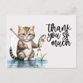 Ginger Cat Dank u kaart kat is vissen (Voorkant)