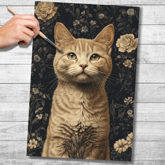 Ginger Cat Decoupage Papier