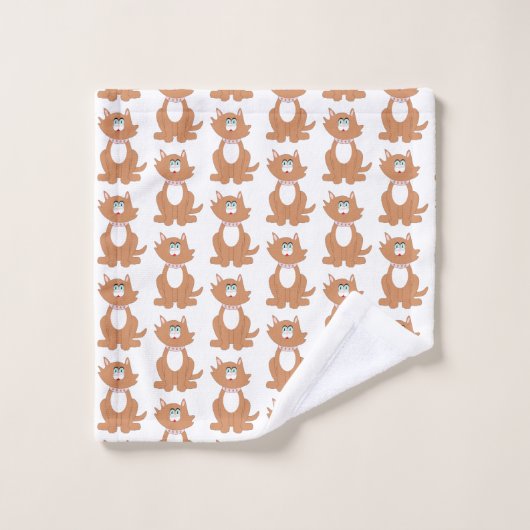 Ginger Cat Design Bad Handdoek (Wasdoekje)