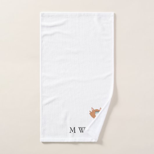 Ginger Cat Design Monogrammed Bad Handdoek (Handdoek)