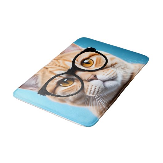 Ginger Cat Dragen Bril Badmat (Gekanteld)