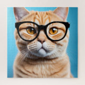 Ginger Cat Dragen Bril Legpuzzel (Verticaal)