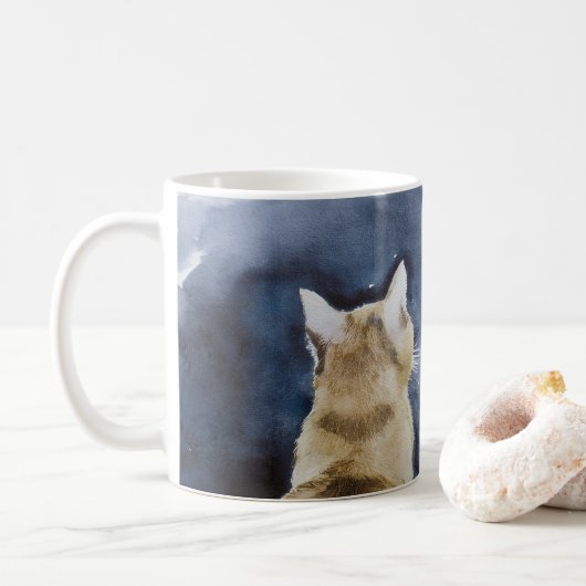 Ginger Cat en Full Moon Classic Mok (Met donut)