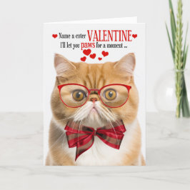 Ginger Cat Exotische Shorthair Humor Valentijnsdag Feestdagen Kaart