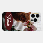 Ginger Cat foto en naam, , iPhone Hoesje (Achterkant horizontaal)