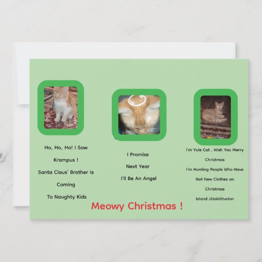 Ginger Cat Fototekst Whimsical Christmas Kaart (Voorkant)