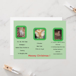 Ginger Cat Fototekst Whimsical Christmas Kaart