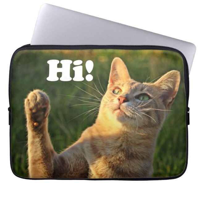 Ginger Cat Gezegde Hoi! Laptop Sleeve (Voorkant)