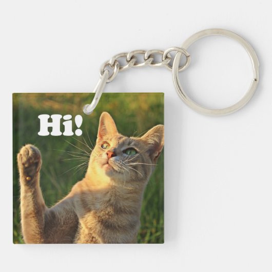 Ginger Cat Gezegde Hoi! Sleutelhanger (Achterkant)