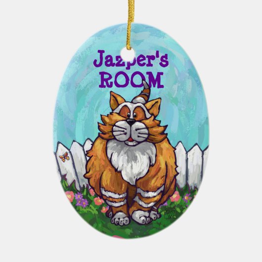 Ginger Cat Gifts & Accessoires Keramisch Ornament (Voorkant)