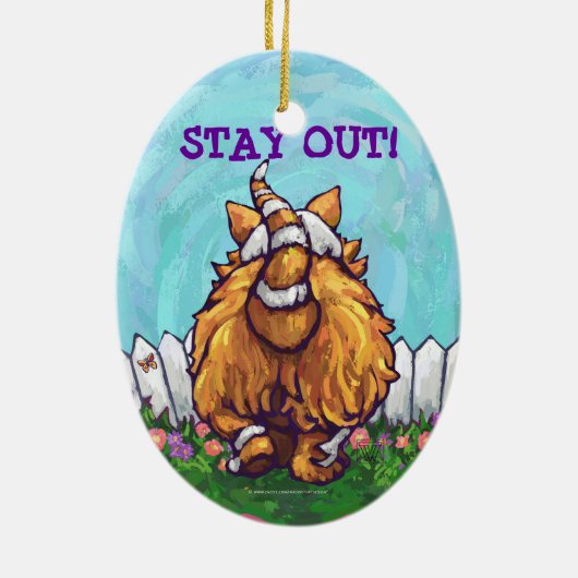 Ginger Cat Gifts & Accessoires Keramisch Ornament (Achterkant)