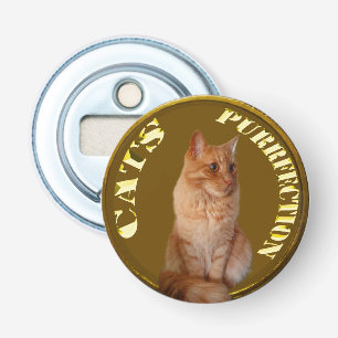Ginger Cat Gold Coin, bottenopener Button Flesopener