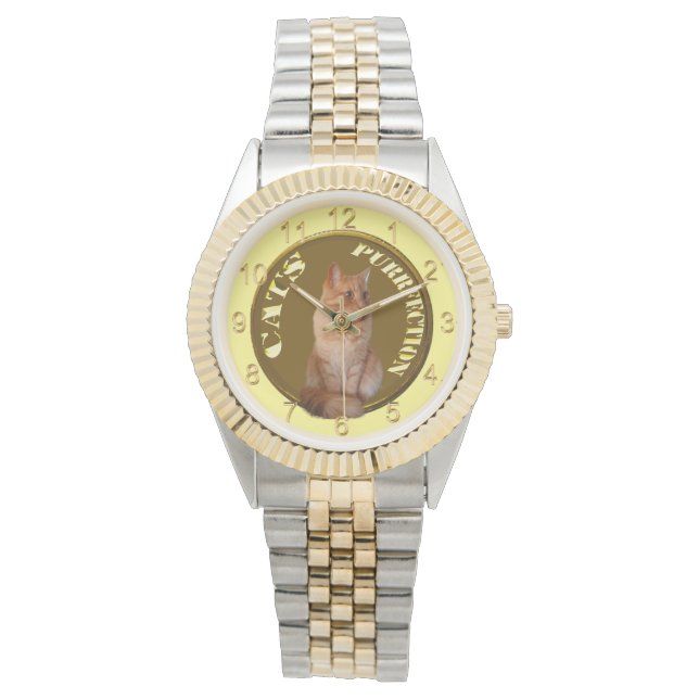Ginger Cat Gold Coin, Unisex Watch Horloge (Voorkant)