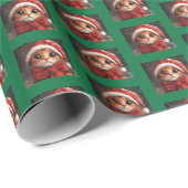 Ginger Cat Holiday Gift Wrap, Vintage Kerstmis, Cadeaupapier (Rol Hoek)