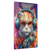 Ginger cat hoofdtelefoon klembord (Rechts)