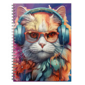 Ginger cat hoofdtelefoon notitieboek (Voorkant)