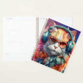 Ginger cat hoofdtelefoon Planner (Display)