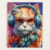 Ginger cat hoofdtelefoon Planner (Voorkant)