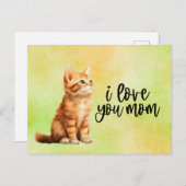 Ginger Cat Ik hou van je, mama Briefkaart (Voorkant / Achterkant)