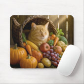Ginger Cat In a Harvest Cornucopia Muismat (Met muis)