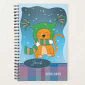 Ginger Cat in de sneeuwplank Planner (Voorkant)