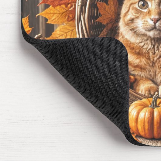 Ginger Cat in de Thanksgiving Cornucopia Muismat (Hoek)