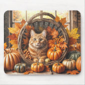 Ginger Cat in de Thanksgiving Cornucopia Muismat (Voorkant)