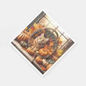 Ginger Cat in de Thanksgiving Cornucopia Servet (Hoek)